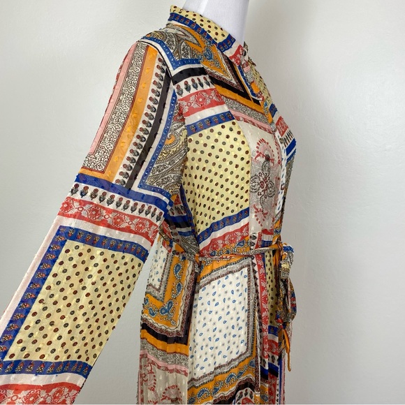 Zara Swiss Dot Printed Patchwork Midi Maxi Shirtdress - Picture 5 of 11